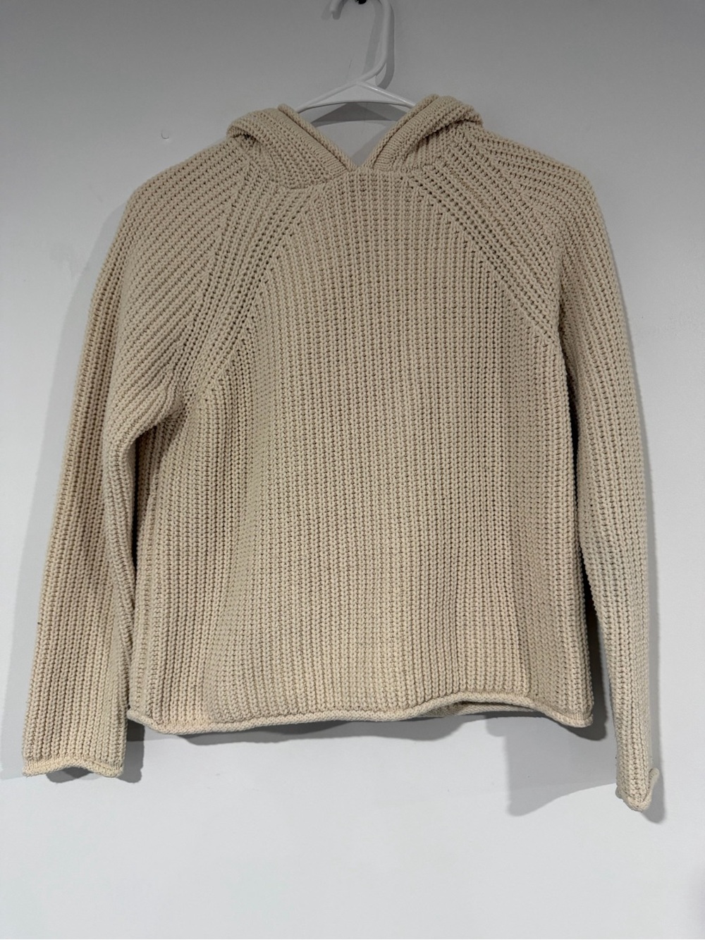 Zara Cream Knit Hooded Sweater